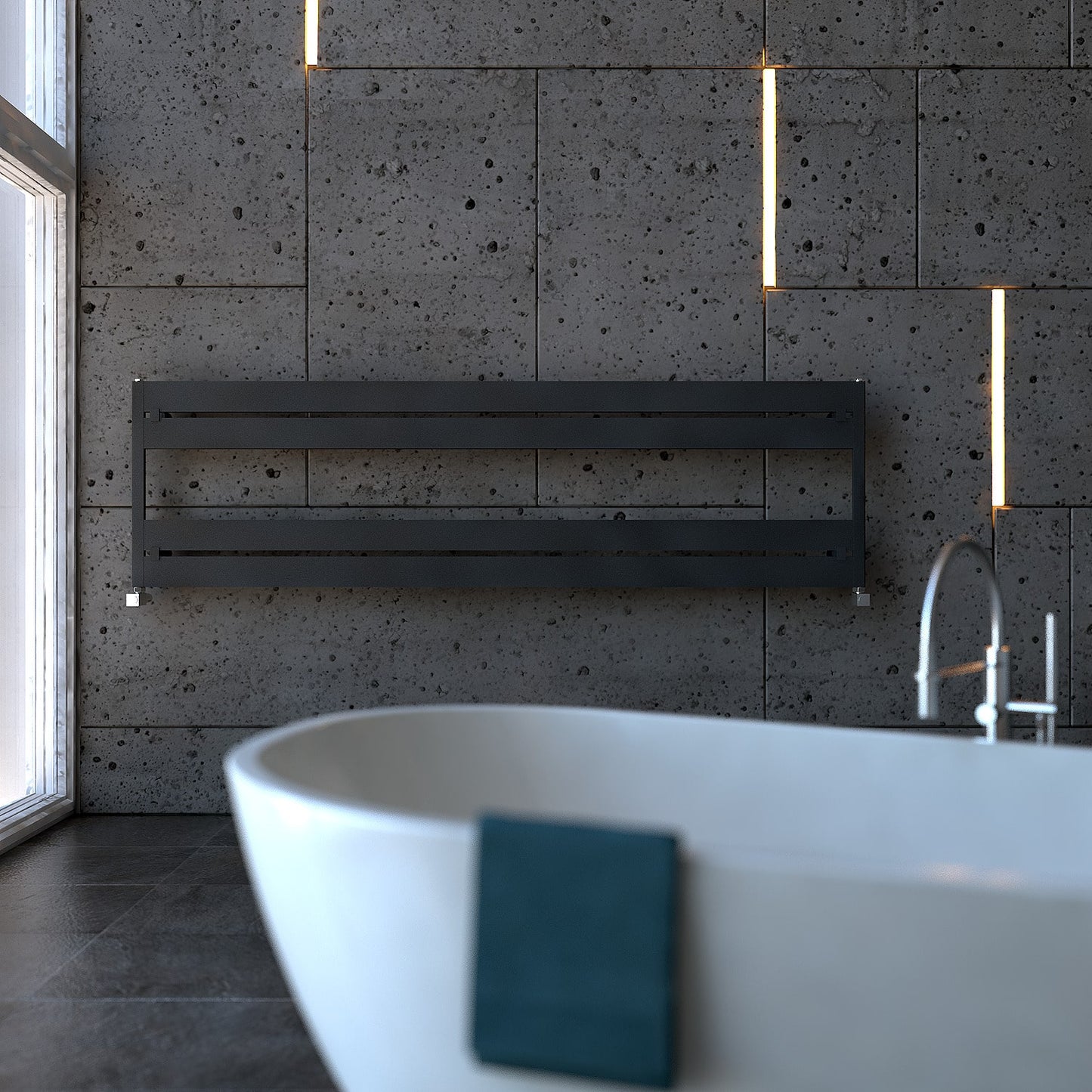 Carisa Mack Bath H Alüminyum Havlupan Modern Tasarım Siyah