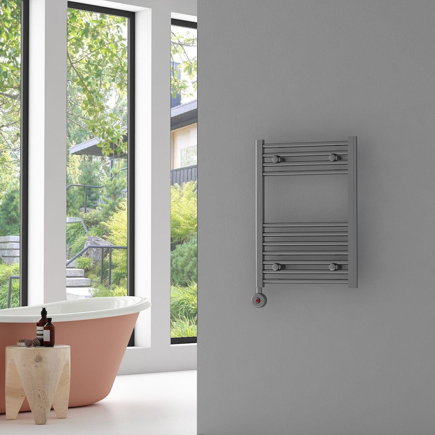 Carisa Nile Elektrikli Çelik Havlupan Krom On-off Fişli Kit - 80×50 cm (300 watt)