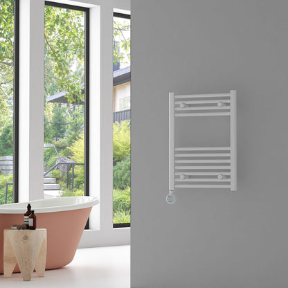 Carisa Nile Elektrikli Çelik Havlupan Beyaz Dijital Fişli Kit - 68x45 cm (300 watt)