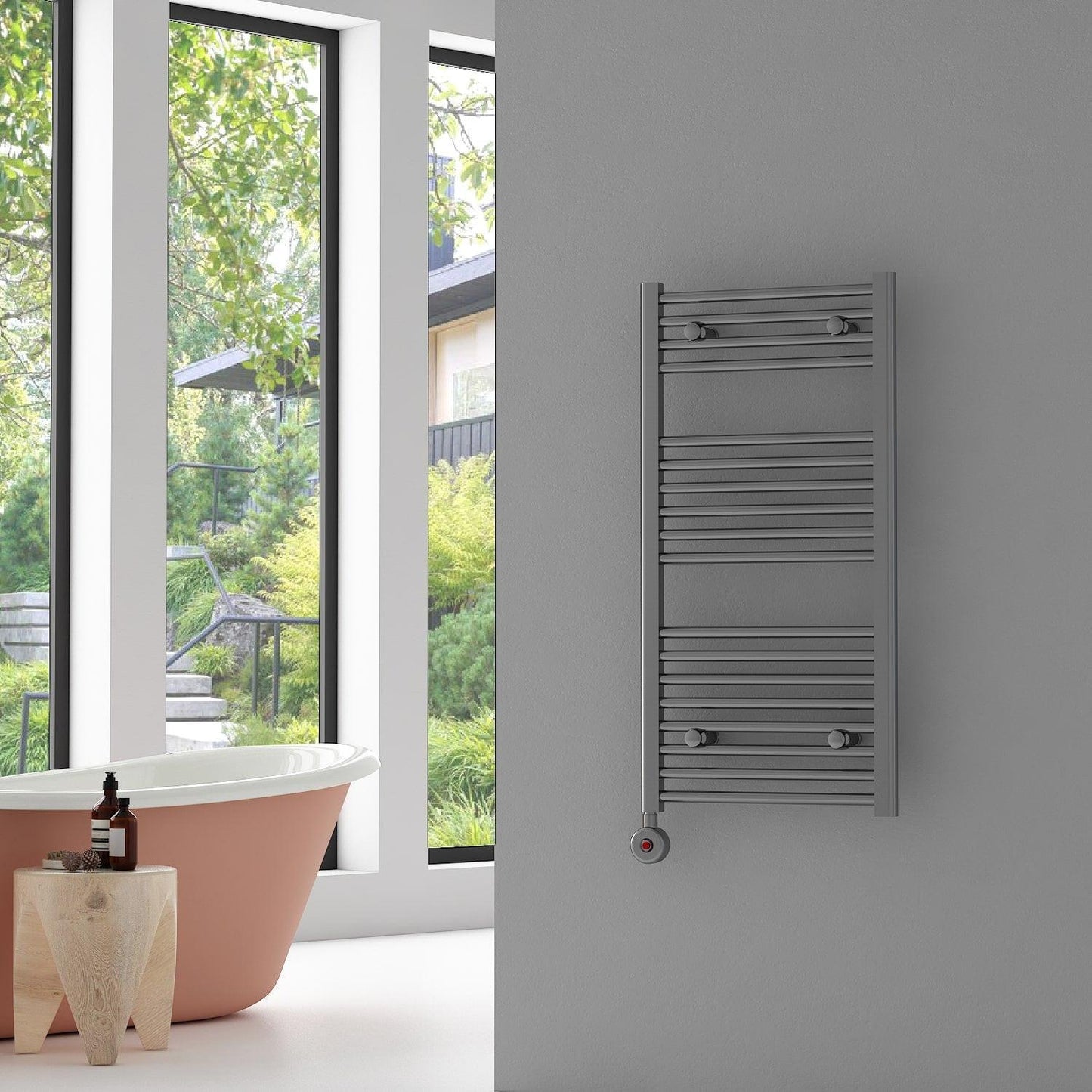 Carisa Nile Elektrikli Çelik Havlupan Krom On-off Fişli Kit - 70×50 cm (300 watt)