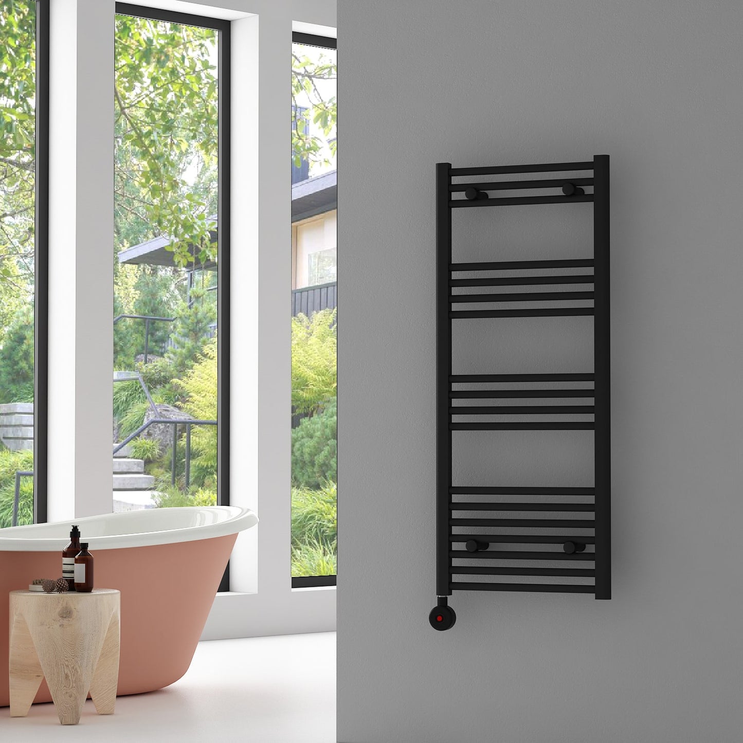 Carisa Nile Elektrikli Çelik Havlupan Siyah On-off Fişli Kit