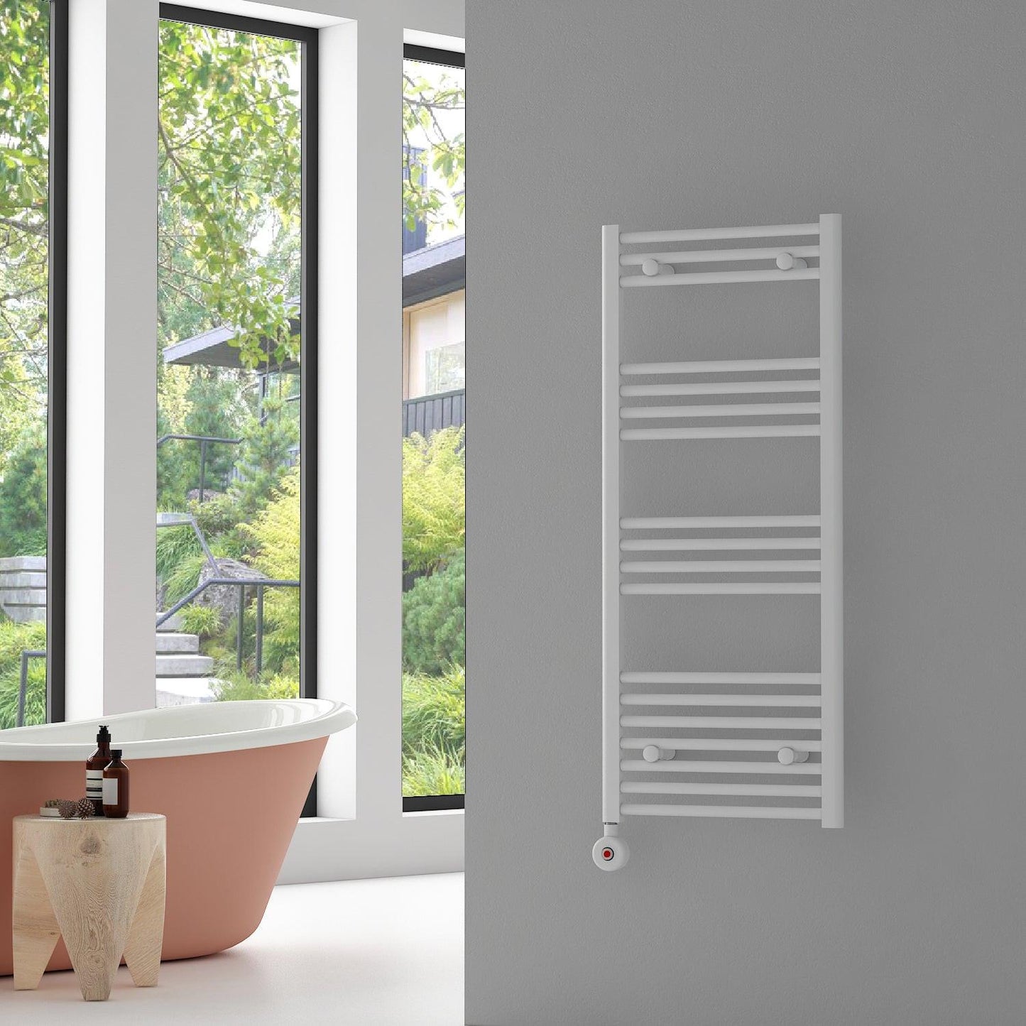 Carisa Nile Elektrikli Çelik Havlupan Beyaz On-off Fişli Kit - 120×50 cm (400 watt)