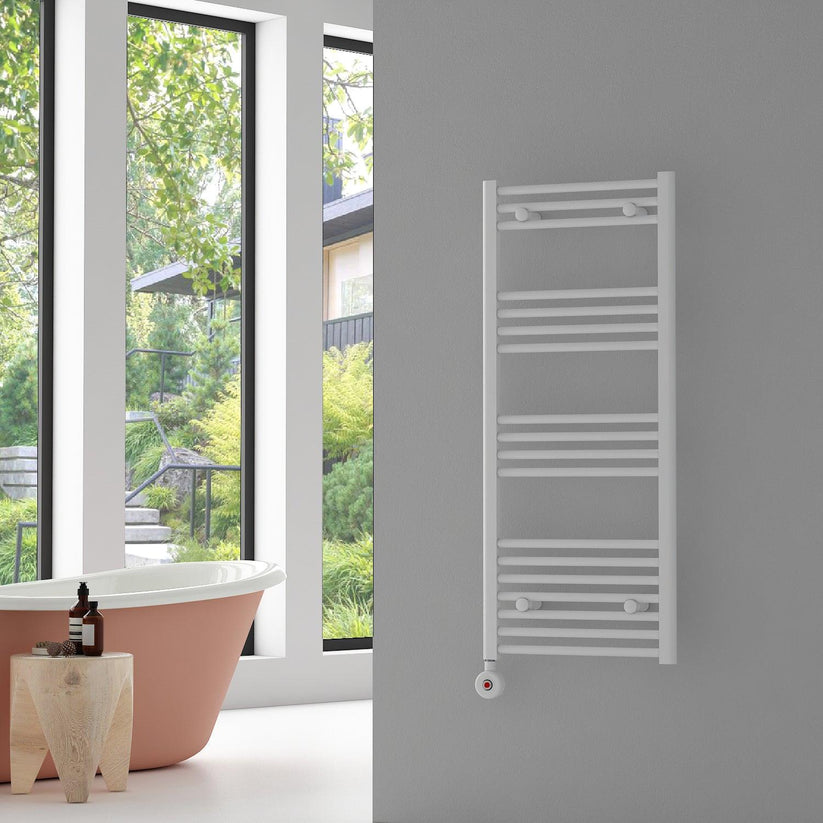 Carisa Nile Elektrikli Çelik Havlupan Beyaz On-off Fişli Kit - 120×50 cm (400 watt)
