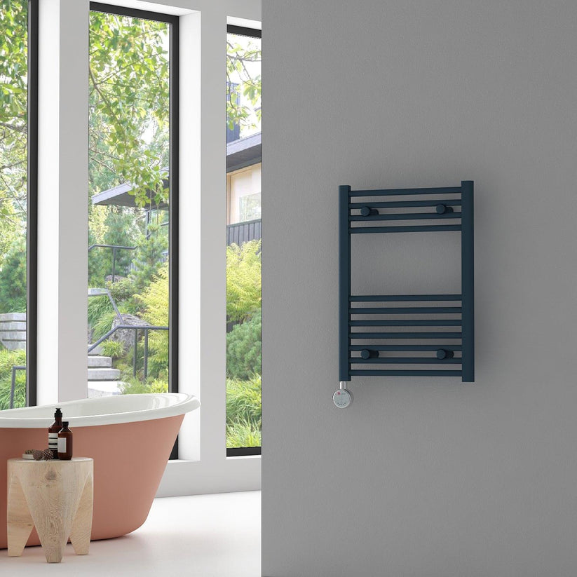 Carisa Nile Elektrikli Çelik Havlupan Antrasit Dijital Fişli Kit - 112x50 cm (400 watt)