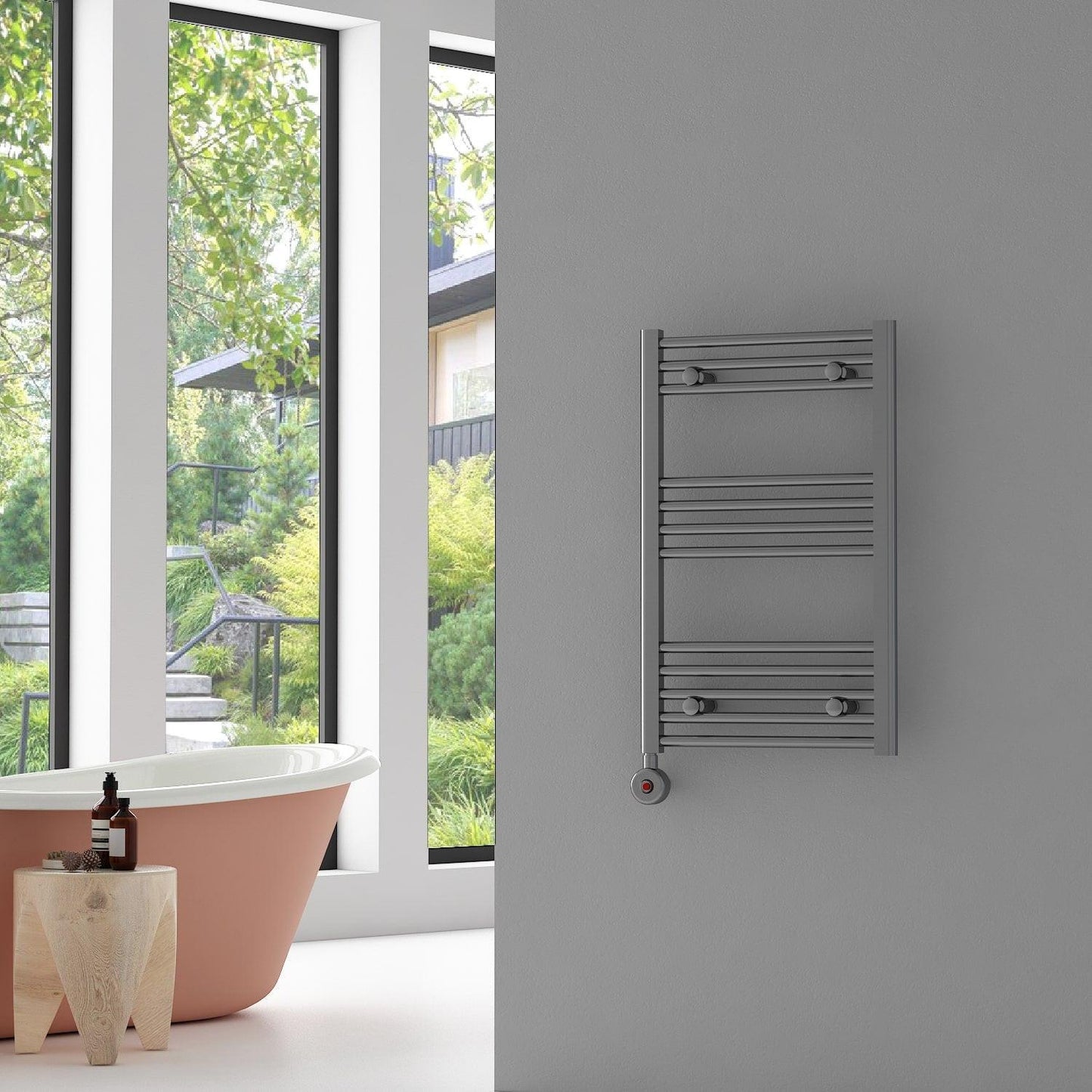 Carisa Nile Elektrikli Çelik Havlupan Krom On-off Fişli Kit - 120×60 cm (500 watt)