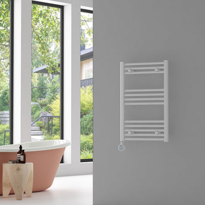Carisa Nile Elektrikli Çelik Havlupan Beyaz Dijital Fişli Kit - 112x50 cm (400 watt)