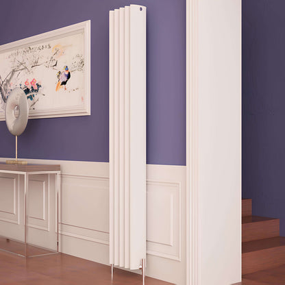 Carisa Oval Dikey Alüminyum Radyatör Modern Tasarım Beyaz