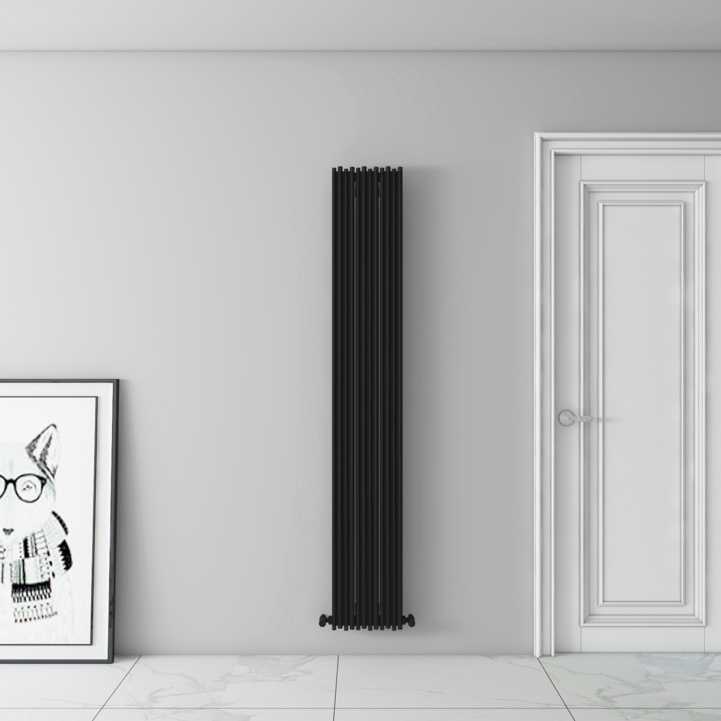Carisa Pipette Dikey Alüminyum Radyatör Modern Tasarım Siyah