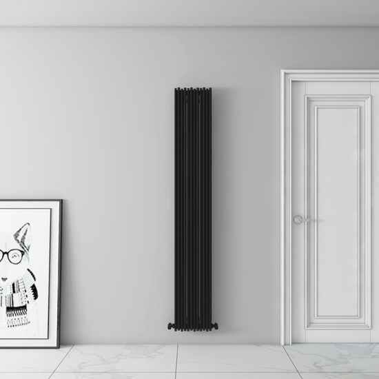 Carisa Pipette Dikey Alüminyum Radyatör Modern Tasarım Siyah