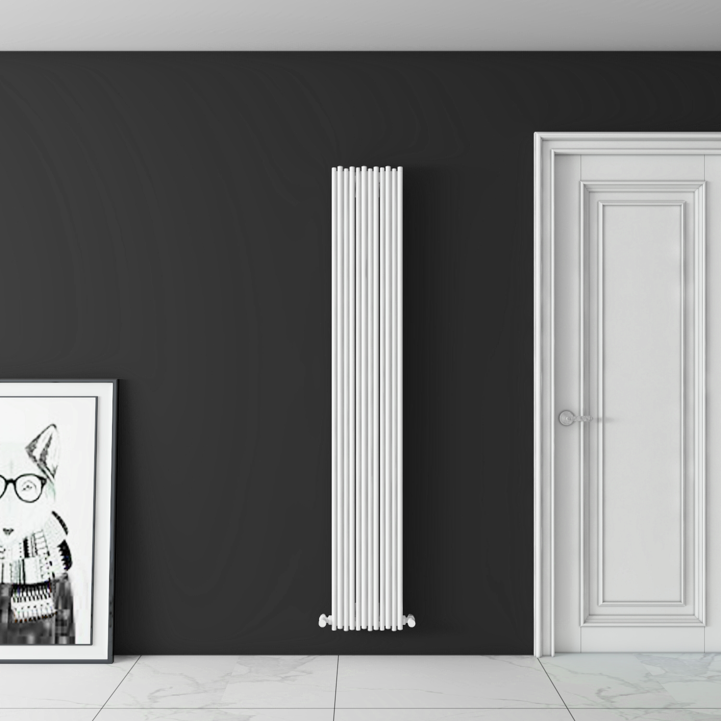 Carisa Pipette Dikey Alüminyum Radyatör Modern Tasarım Beyaz