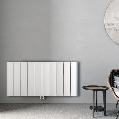 Carisa Curvy Yatay Alüminyum Radyatör Modern Tasarım Beyaz