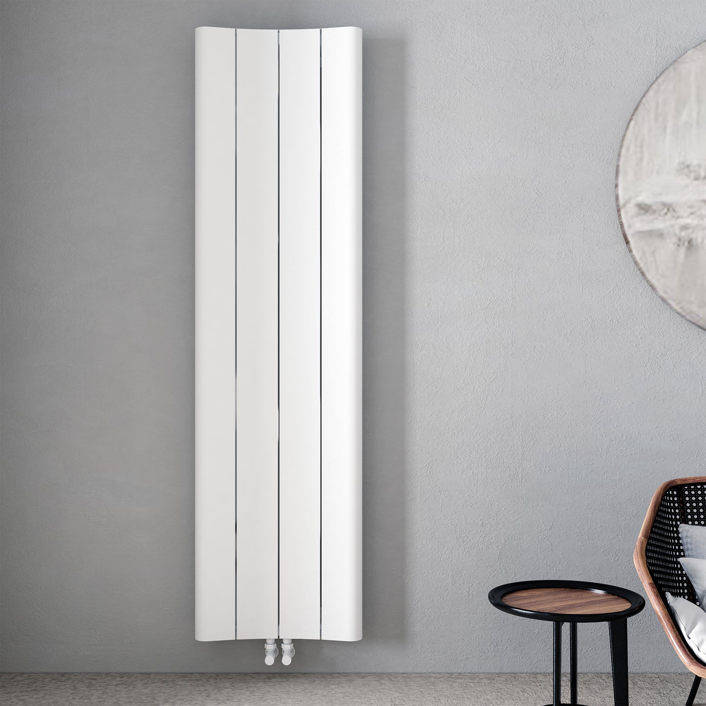 Carisa Curvy Dikey Alüminyum Radyatör Modern Tasarım Beyaz
