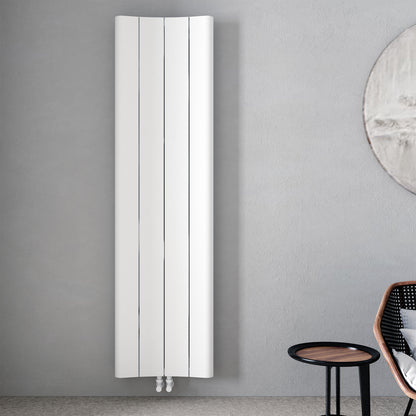 Carisa Curvy Dikey Alüminyum Radyatör Modern Tasarım Beyaz