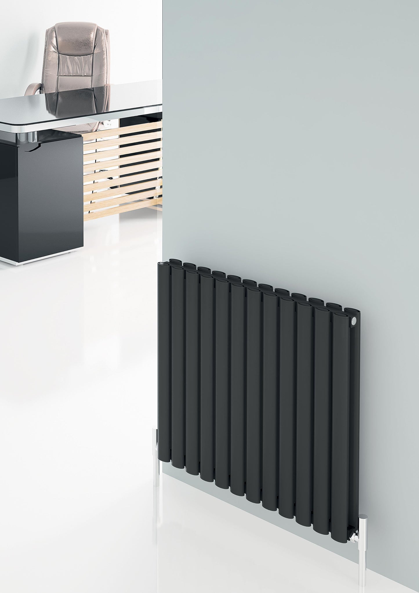 Carisa Tallis Double Alüminyum Radyatör 0600 x 0290 mm 5 Dilim Antrasit Standart Bağlantı