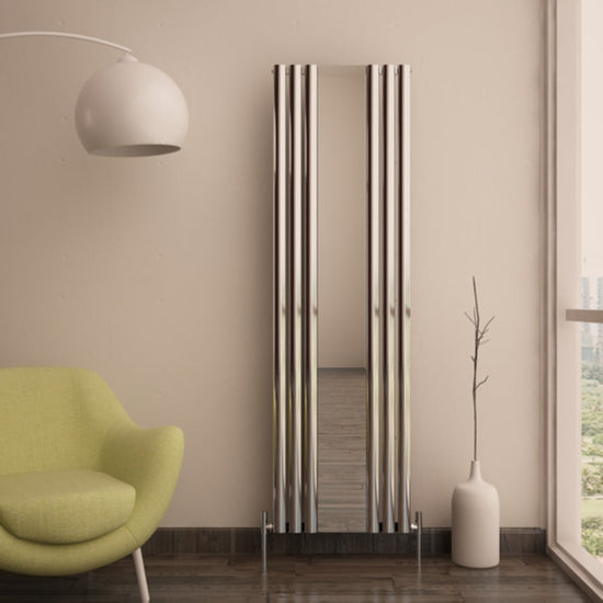 Carisa Tallis Mirror Dikey Alüminyum Radyatör Modern Tasarım Parlak Eloksal
