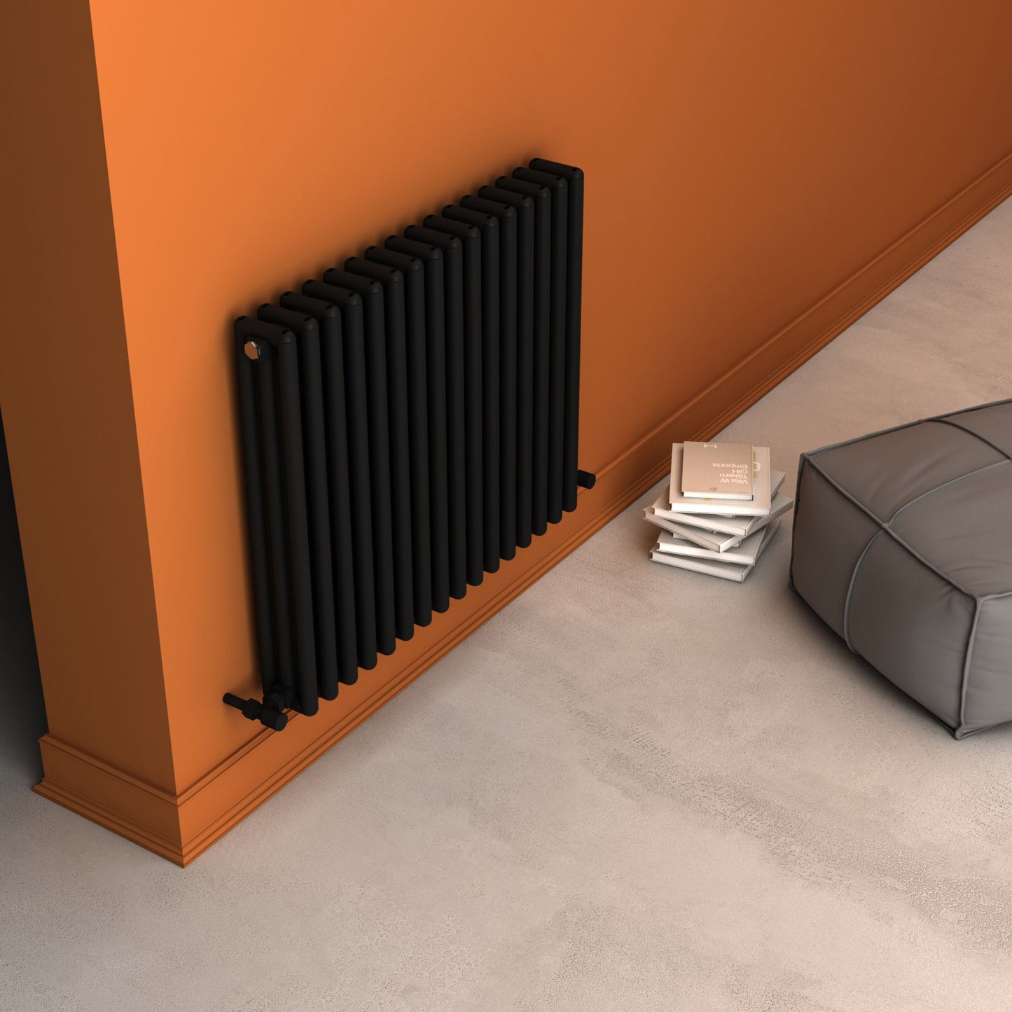 Carisa Tubulous Yatay Alüminyum Radyatör Modern Tasarım Siyah