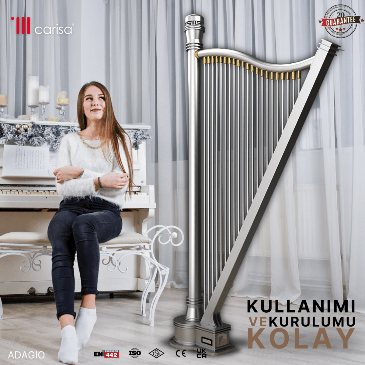 Carisa Adagio Paslanmaz Çelik Radyatör Modern Tasarım Satine - carisa