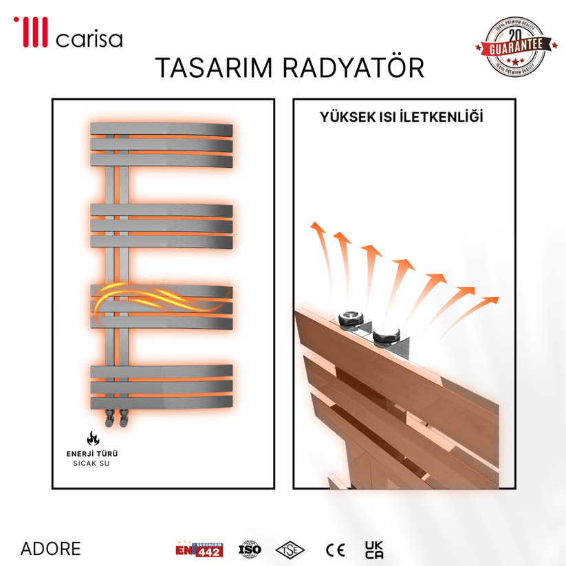 Carisa Adore Paslanmaz Çelik Havlupan Modern Tasarım Satine - carisa