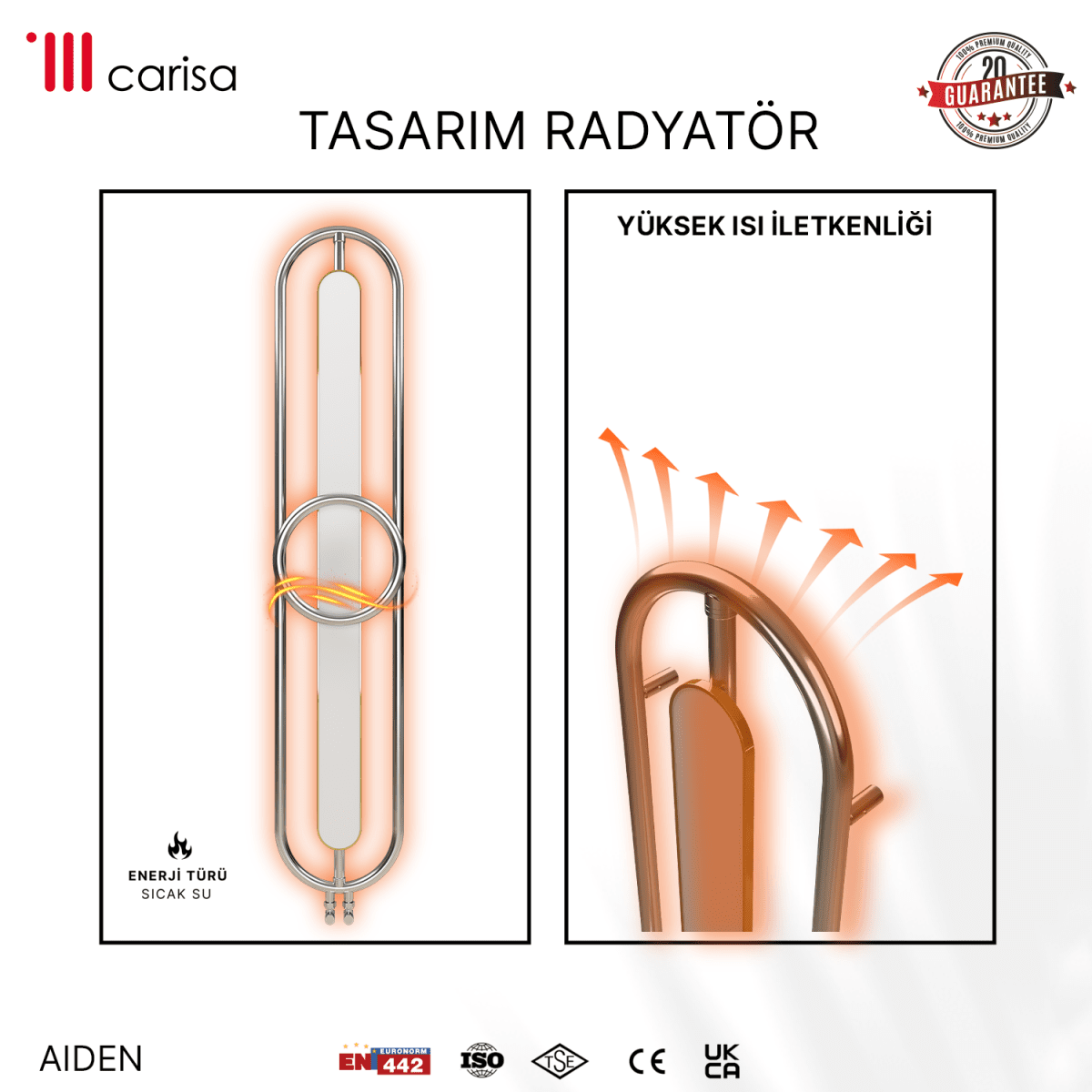 Carisa Aiden Paslanmaz Çelik Havlupan Modern Tasarım Ayna Polisaj - carisa