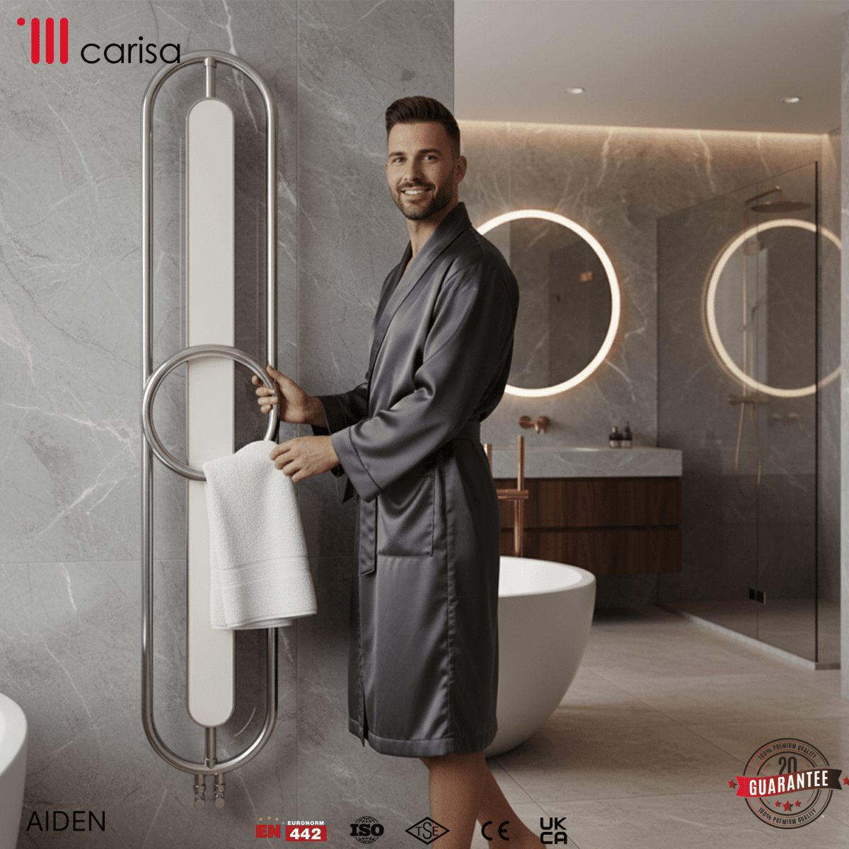 Carisa Aiden Paslanmaz Çelik Havlupan Modern Tasarım Ayna Polisaj - carisa