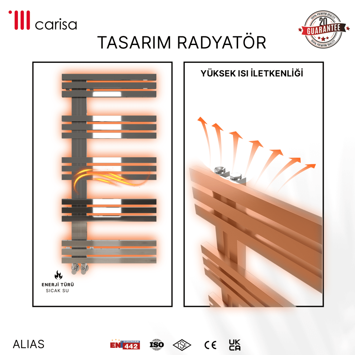Carisa Alias Paslanmaz Çelik Havlupan Modern Tasarım Ayna Polisaj - carisa