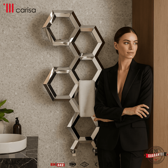 Carisa Alveole Paslanmaz Çelik Havlupan Modern Tasarım Ayna Polisaj - carisa