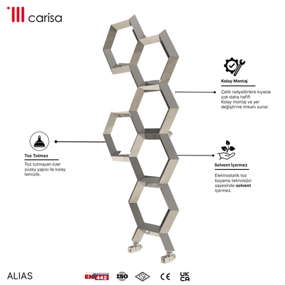 Carisa Alveole Paslanmaz Çelik Havlupan Modern Tasarım Ayna Polisaj - carisa