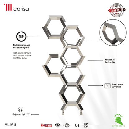 Carisa Alveole Paslanmaz Çelik Havlupan Modern Tasarım Ayna Polisaj - carisa