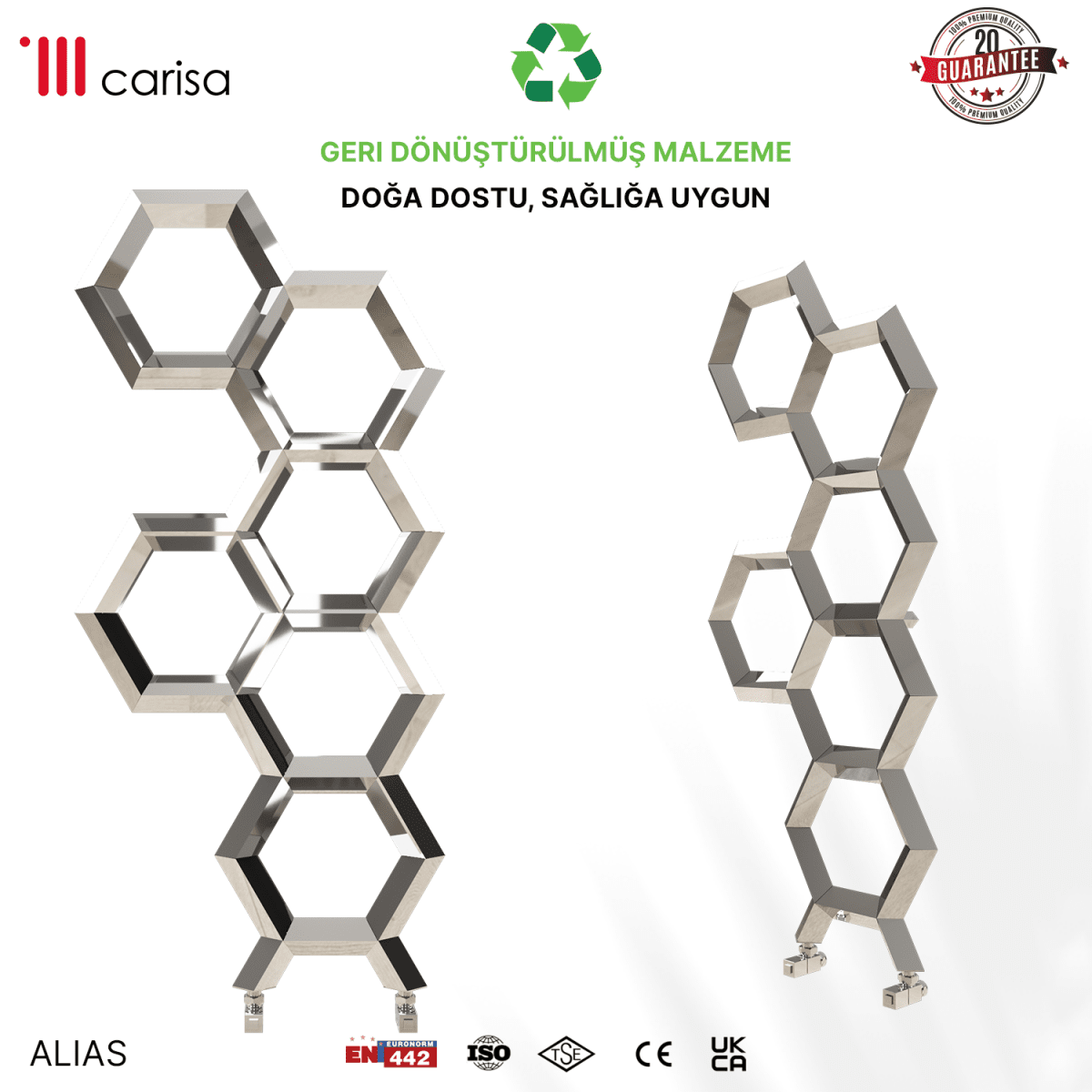 Carisa Alveole Paslanmaz Çelik Havlupan Modern Tasarım Ayna Polisaj - carisa