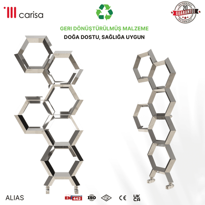 Carisa Alveole Paslanmaz Çelik Havlupan Modern Tasarım Ayna Polisaj - carisa