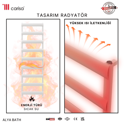 Carisa Alya Bath Alüminyum Havlupan Beyaz Standart Bağlantı - carisa