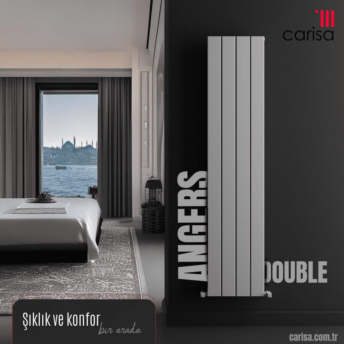 Carisa Angers Double Dikey Alüminyum Radyatör Modern Tasarım Beyaz - carisa