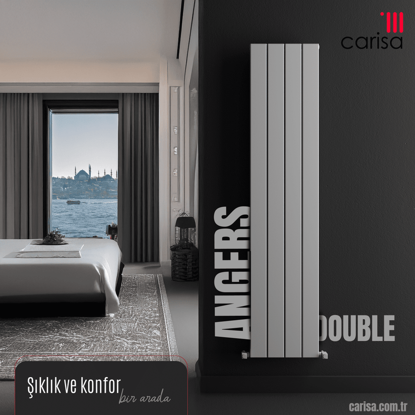 Carisa Angers Double Dikey Alüminyum Radyatör Modern Tasarım Beyaz - carisa