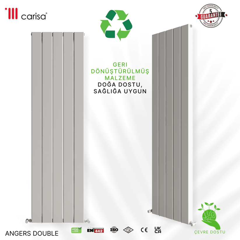 Carisa Angers Double Dikey Alüminyum Radyatör Modern Tasarım Beyaz - carisa