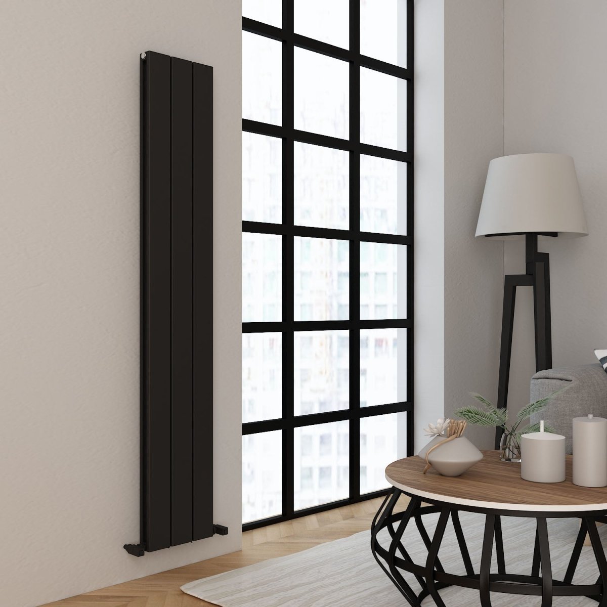 Carisa Angers Double Dikey Alüminyum Radyatör Modern Tasarım Siyah - carisa