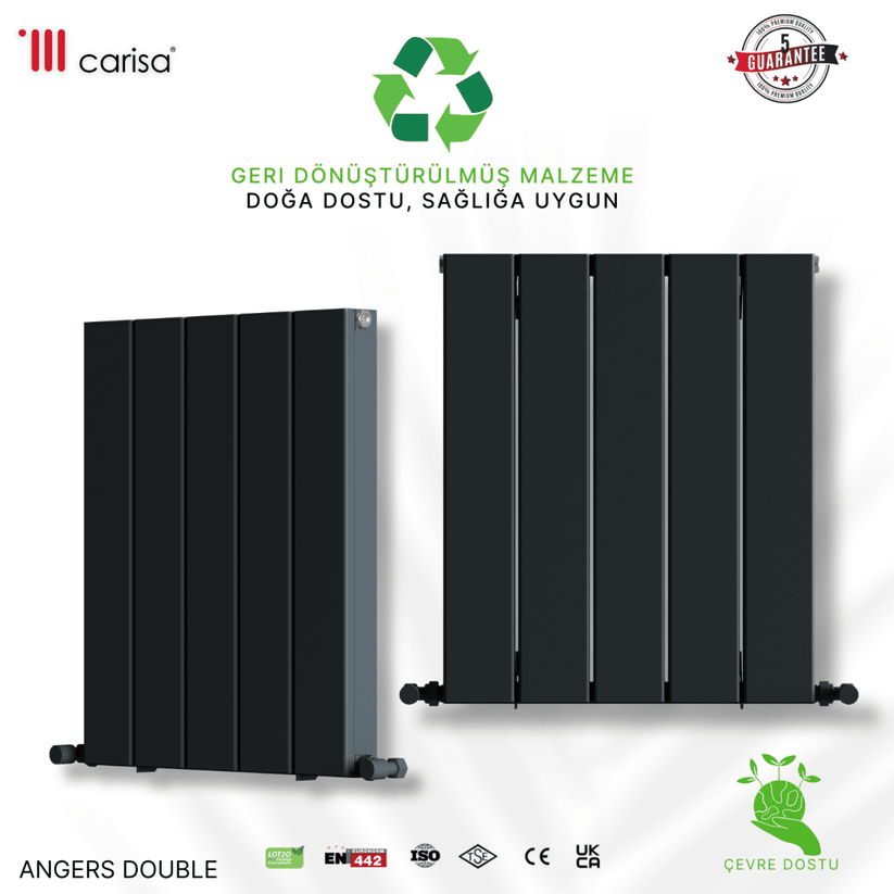 Carisa Angers Double Yatay Alüminyum Radyatör Modern Tasarım Antrasit - carisa