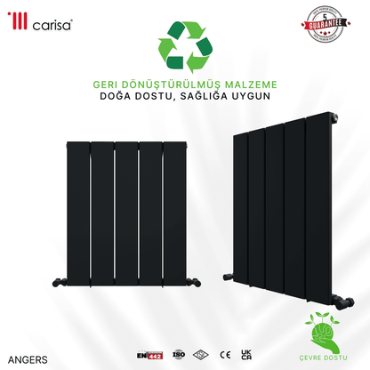 Carisa Angers Yatay Alüminyum Radyatör Modern Tasarım Siyah - carisa