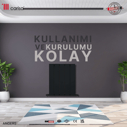 Carisa Angers Yatay Alüminyum Radyatör Modern Tasarım Siyah - carisa