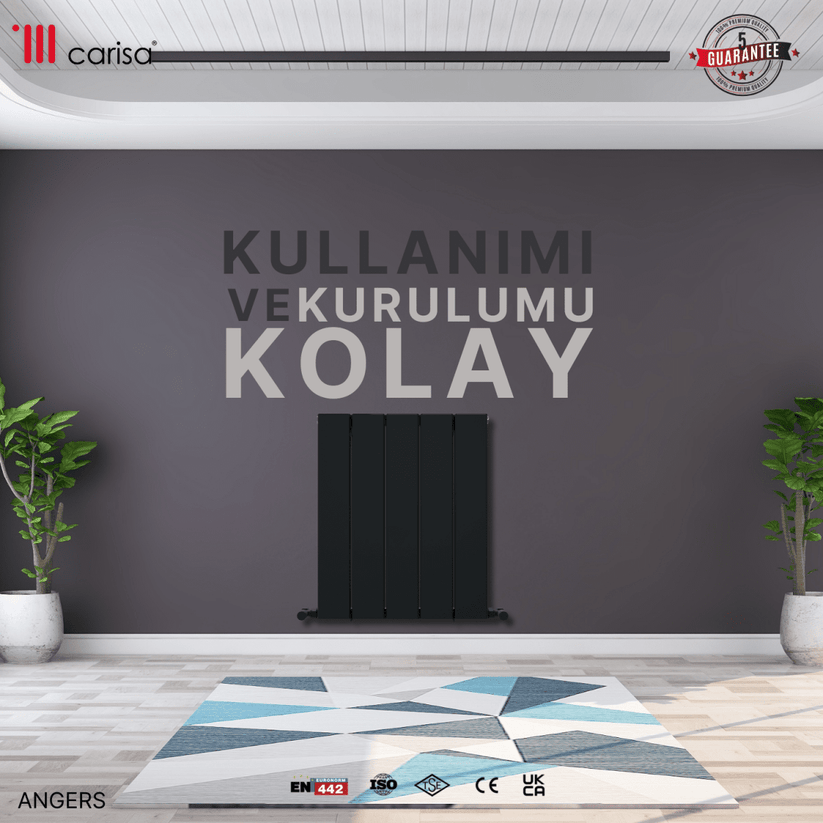 Carisa Angers Yatay Alüminyum Radyatör Modern Tasarım Siyah - carisa