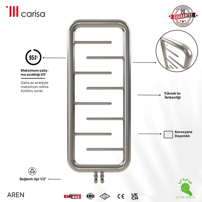 Carisa Aren Paslanmaz Çelik Havlupan Modern Tasarım Satine - carisa