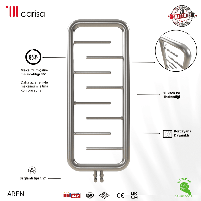 Carisa Aren Paslanmaz Çelik Havlupan Modern Tasarım Satine - carisa