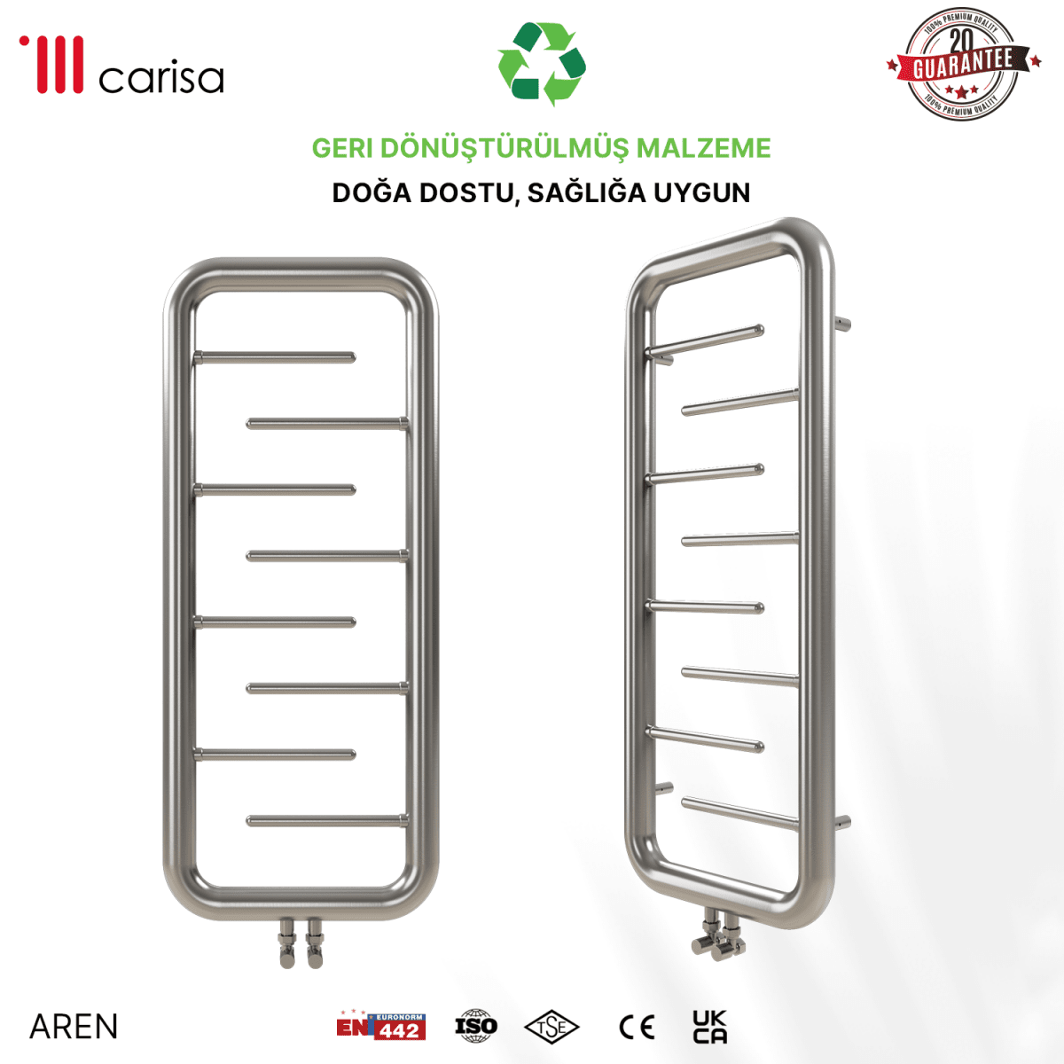 Carisa Aren Paslanmaz Çelik Havlupan Modern Tasarım Satine - carisa