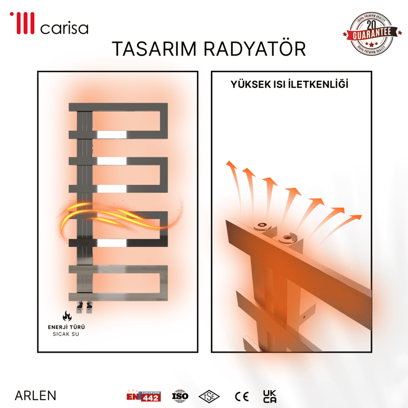 Carisa Arlen Paslanmaz Çelik Havlupan Modern Tasarım Ayna Polisaj - carisa