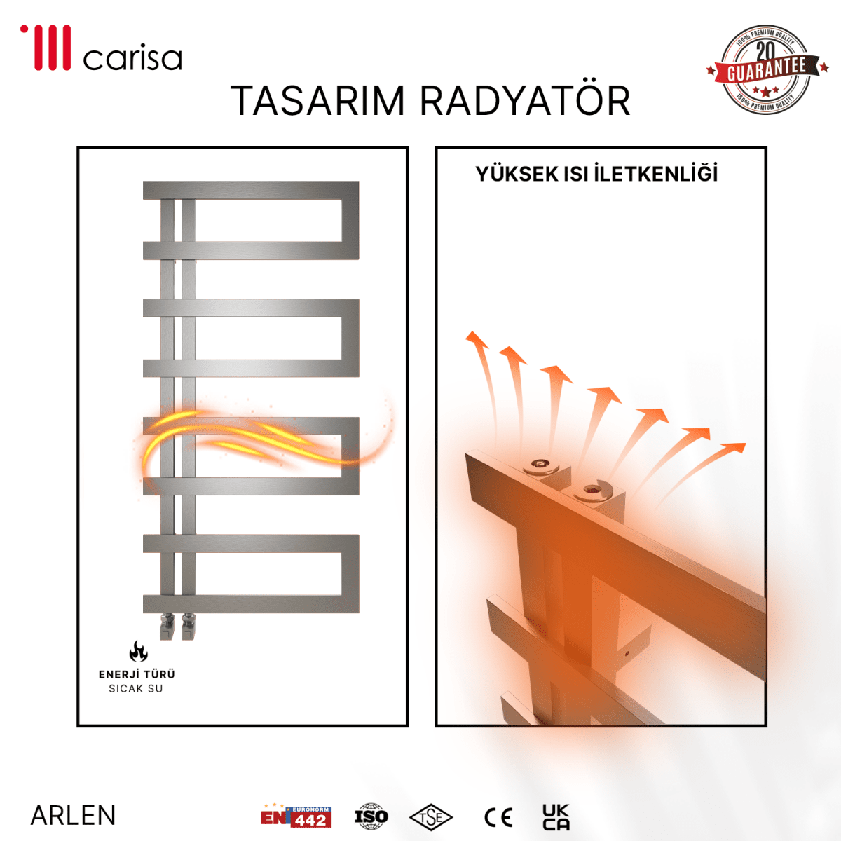 Carisa Arlen Paslanmaz Çelik Havlupan Modern Tasarım Satine - carisa