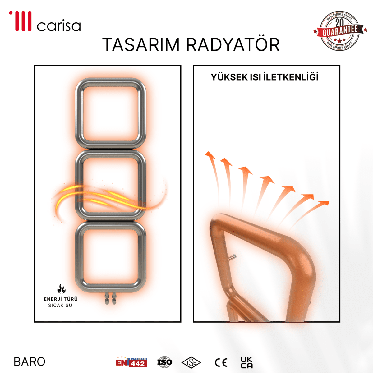 Carisa Baro Paslanmaz Çelik Havlupan Modern Tasarım Satine - carisa
