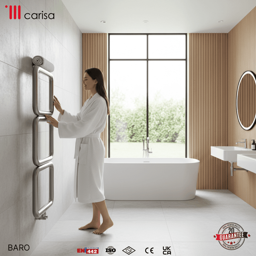 Carisa Baro Paslanmaz Çelik Havlupan Modern Tasarım Satine - carisa