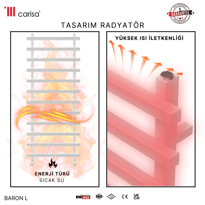 Carisa Baron L Alüminyum Havlupan Modern Tasarım Beyaz - carisa