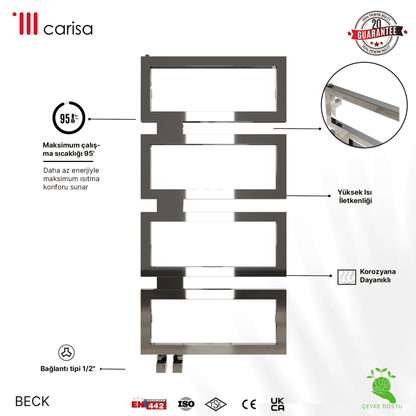 Carisa Beck Paslanmaz Çelik Havlupan Modern Tasarım Ayna Polisaj - carisa