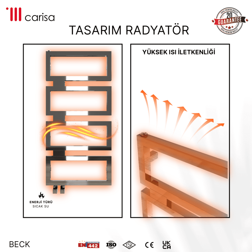 Carisa Beck Paslanmaz Çelik Havlupan Modern Tasarım Ayna Polisaj - carisa
