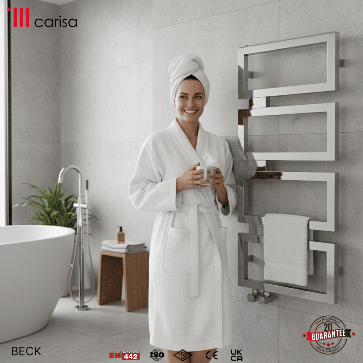 Carisa Beck Paslanmaz Çelik Havlupan Modern Tasarım Ayna Polisaj - carisa